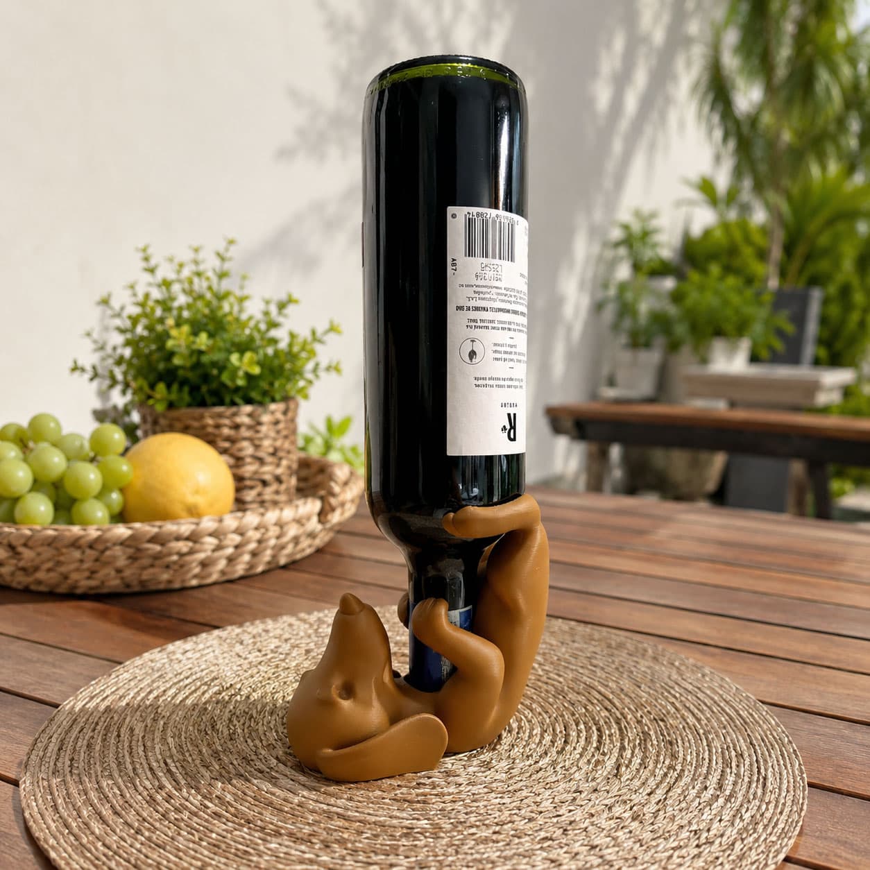 Soporte de Mesa para Vino: Silueta de Perrito